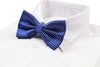 Mens Dark Blue Plain Coloured Bow Tie With White Polka Dots