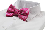 Mens Pink Plain Coloured Bow Tie With White Polka Dots