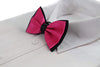 Mens Hot Pink Two Tone Layered Bow Tie