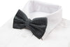 Mens Black Plain Coloured Bow Tie With White Polka Dots