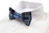 Mens Blue Tarten Plaid Patterned Bow Tie