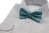 Mens Sky Blue Plain Coloured Checkered Bow Tie