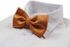 Mens Orange Plain Coloured Bow Tie With White Polka Dots