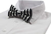 Mens Black & White Vertical Stripes Patterned Bow Tie