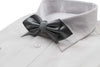 Mens Dark Silver Diamond Shaped Checkered Bow Tie