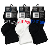 24 X Bonds Mens Ultimate Comfort Quarter Crew Sport Socks Assorted