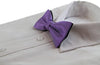 Mens Purple & White Striped Patterned Bow Tie