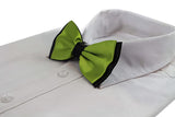 Mens Olive Green Two Tone Layered Bow Tie