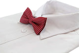 Boys Red Bow Tie With White Polka Dots