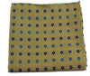 Mens Yellow & Blue Flower Silk Pocket Square