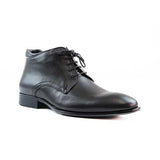 Mens Zasel Cosmo Black Leather Slip On Lace Up Boots