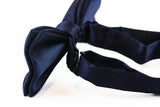 Boys Midnight Blue Plain Bow Tie