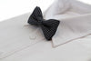Boys Black Bow Tie With White Polka Dots