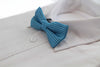 Boys Turquoise Bow Tie With White Polka Dots