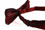 Boys Black With Red Small Polka Dot Patterned Bow Tie