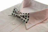 Boys White With Black Small Polka Dot Patterned Bow Tie