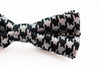 Boys White & Black Houndstooth Patterned Bow Tie