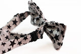Boys White With Black Stars Patterned Bow Tie