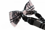 Boys White & Black Plaid Patterned Bow Tie