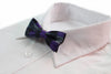 Boys Purple, Black & Silver Checkered Patterned Bow Tie