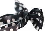 Boys Black With White Large Polka Dots Patterned Bow Tie