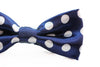Boys Navy With White Large Polka Dots Patterned Bow Tie