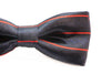Boys Gunmetal With Red Stripes Patterned Bow Tie