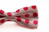Boys Baby Pink With Hot Pink Large Polka Dots Patterned Bow Tie