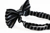 Boys Black With White Stripes Patterned Bow Tie