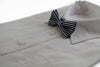 Boys Navy With Thin White Stripes Patterned Bow Tie