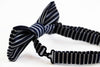 Boys Navy With Thin White Stripes Patterned Bow Tie
