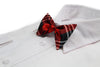 Boys Red, Black & White Plaid Patterned Bow Tie