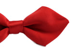 Boys Diamond Red Patterned Cotton Bow Tie