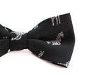Boys Black With Silver Zebras Patterned Cotton Bow Tie