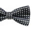 Boys Black With White Small Polka Dots Patterned Bow Tie