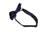 Boys Navy With Red Stripes Patterned Bow Tie