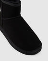 Mens Hush Puppies Lorry Slippers Warm Winter Slip On Black Suede Shoes