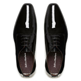 Mens Julius Marlow Jet Work Leather Black Patent Formal Lace Up Shoes