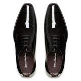 Mens Julius Marlow Jet Black Work Leather Patent Lace Up Shoes