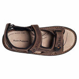 Mens Hush Puppies Simmer Brown Leather Sandals Shoes
