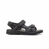 Mens Hush Puppies Simmer Black Sandals Leather Shoes