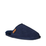 Mens Hush Puppies Sled Slippers Slip On Shoes Navy Leather Wool
