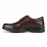 Mens Hush Puppies Torpedo Extra Wide Mahogany Leather Work Lace Up Shoes