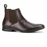 Mens Hush Puppies Chelsea Extra Wide Mahogany Leather Work Slip On Boots