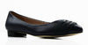 Zasel Lucy Ladies Womens Navy Leather Flat Pointy Flats Work Dress Casual Shoes