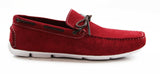 Mens Zasel Port Red Suede Leather Casual Dress Boat Deck Loafers Shoes