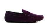 Mens Zasel Breeze Suede Leather Casual Dark Purple Slip On Boat Deck Shoes