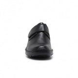 Mens Hush Puppies Bloke Black Leather Extra Wide Slip On Work Dress Shoes