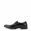 Mens Hush Puppies Cahill Extra Wide Black Leather Work Slip On Shoes