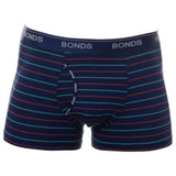 Bonds Microfibre Guyfront Trunk Mens Underwear Trunks Navy/Red/Aqua Stripes